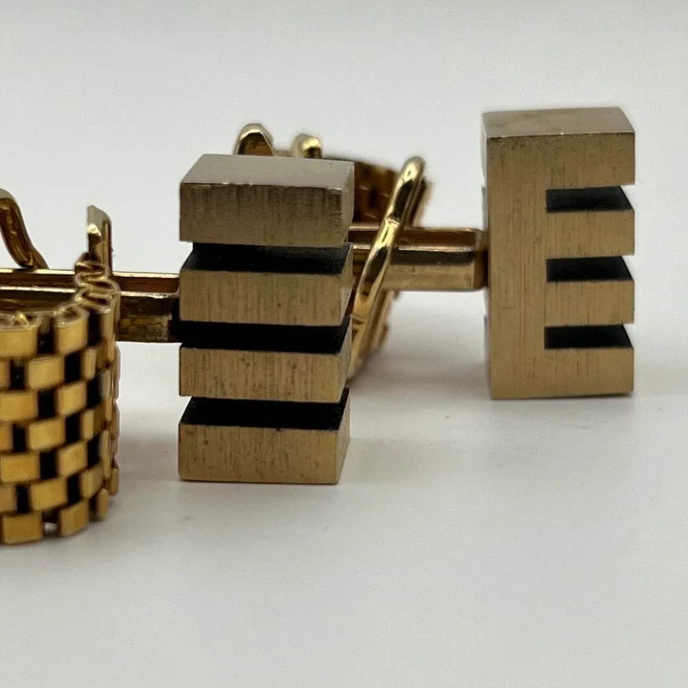 Vintage Foster Gold Tone Cufflinks Retro MCM‎